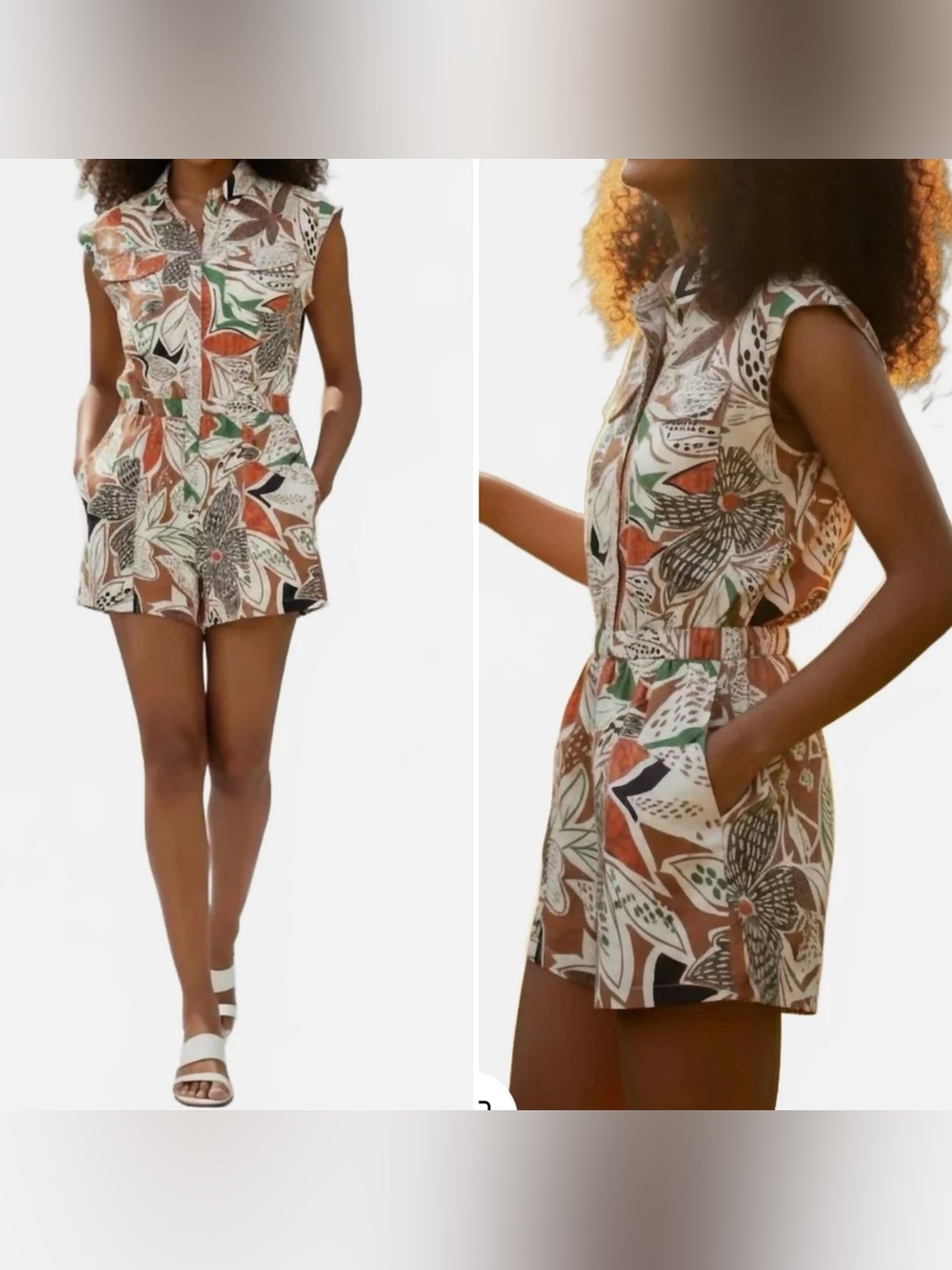 Karlie Multicolor Floral Sleeveless Romper M
